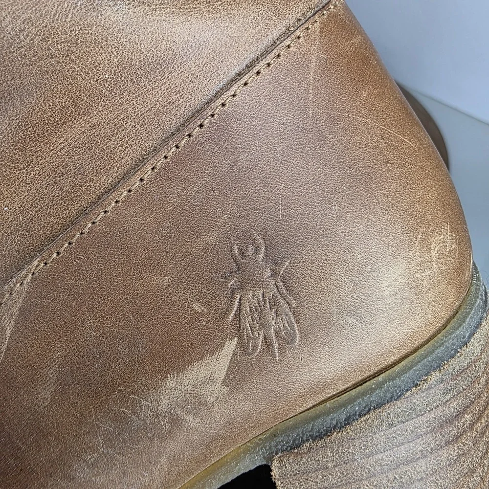 Fly London Over Knee-high Boots Sz 39 Us 8 Brown Leather Elastic Gusset Zipper